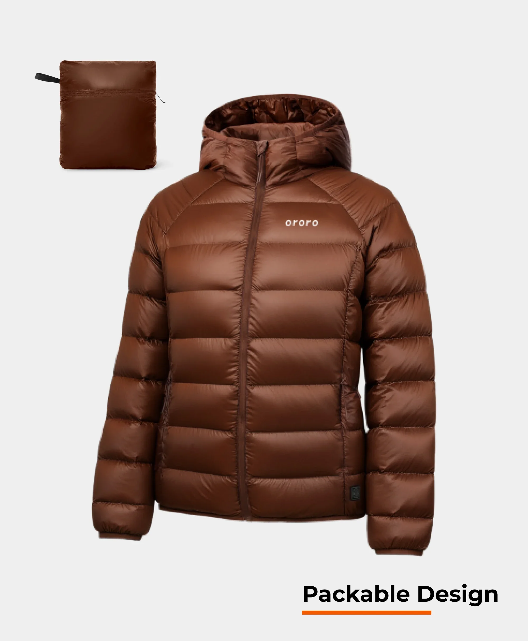 (Open-box) Aero Women's 4-Zone Packable Heated Down Jacket (Battery Set Not Included) - Image 3