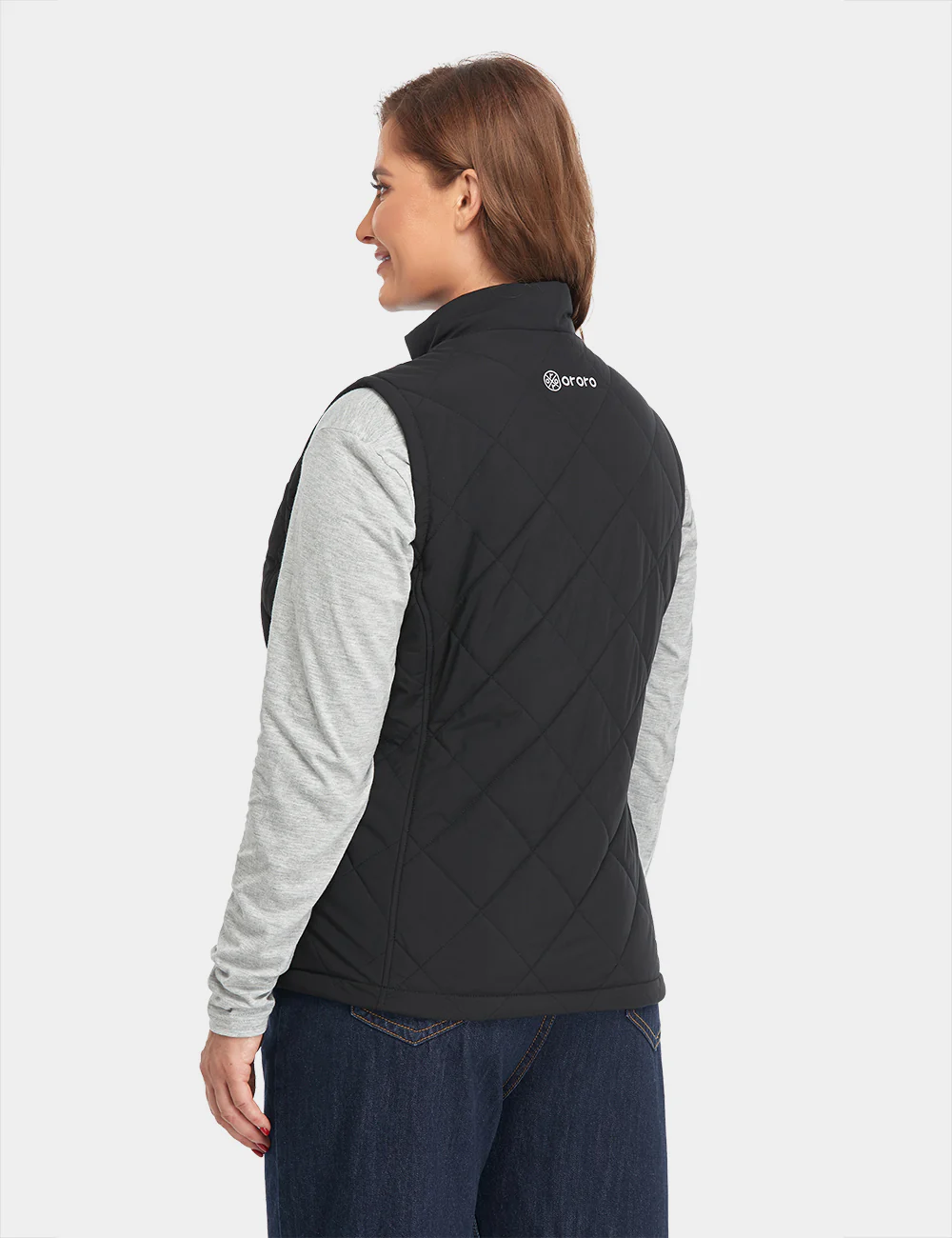 Women's Heated Quilted Vest - Black - Image 8