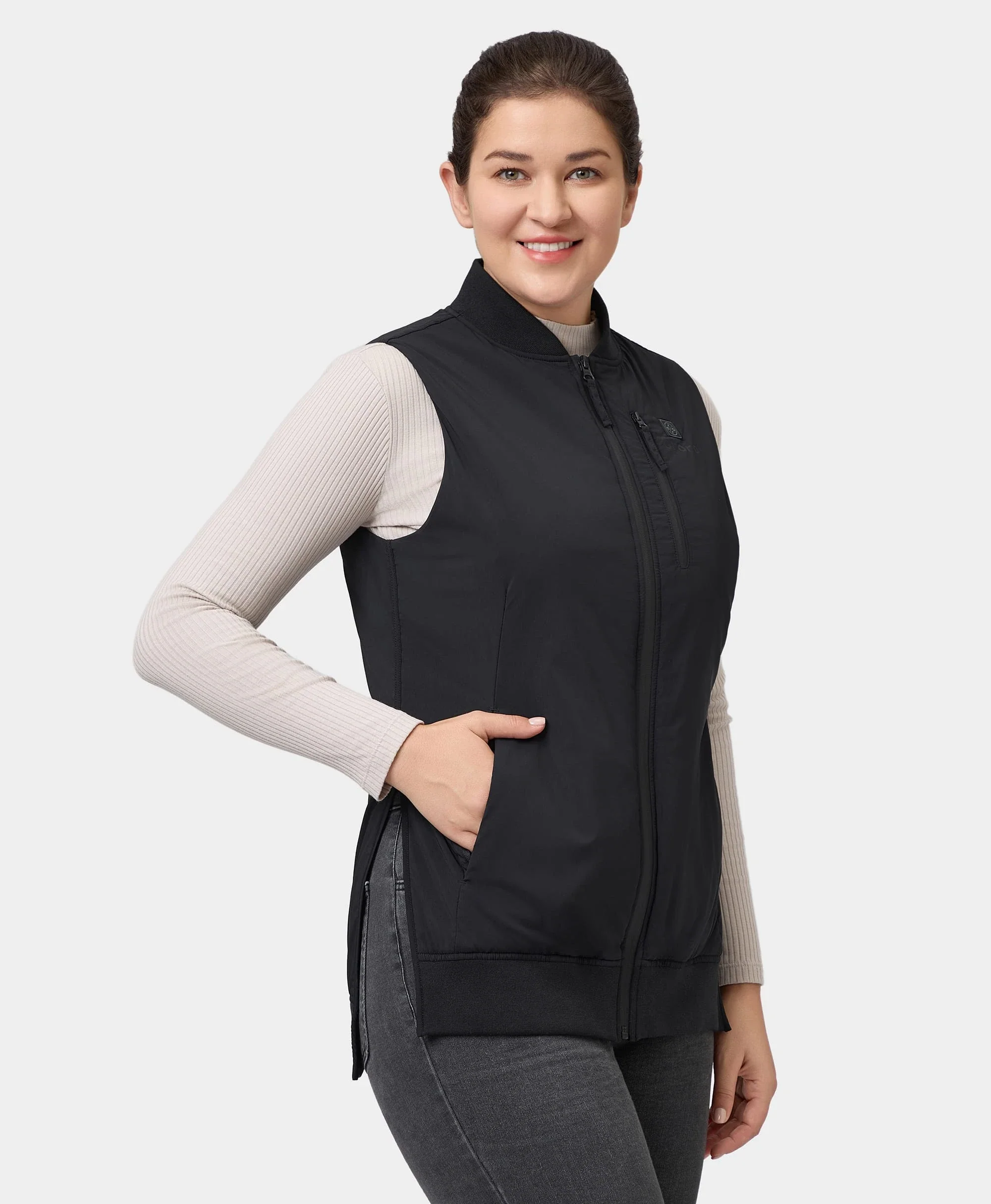 (Open-box) Blair Women's Heated Long Bomber Vest (Battery Set Not Included) - Image 3