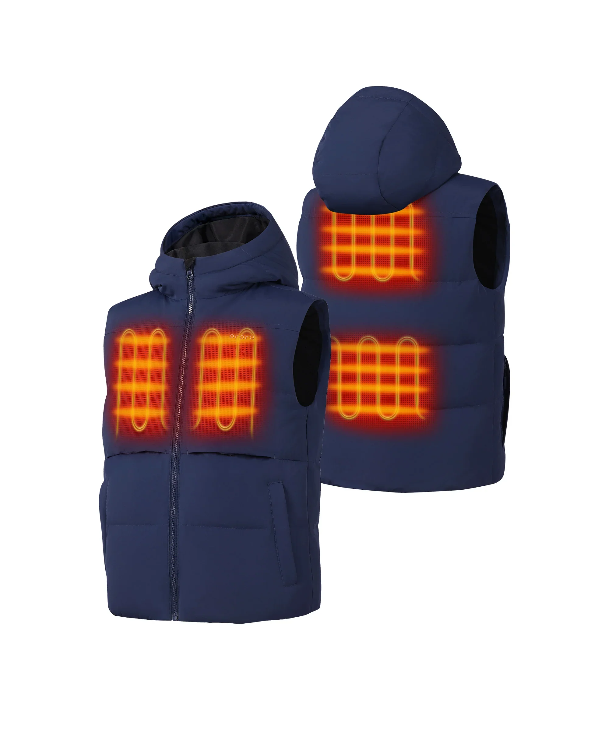 Kids' 4-Zone Hooded Heated Down Vest - Image 2