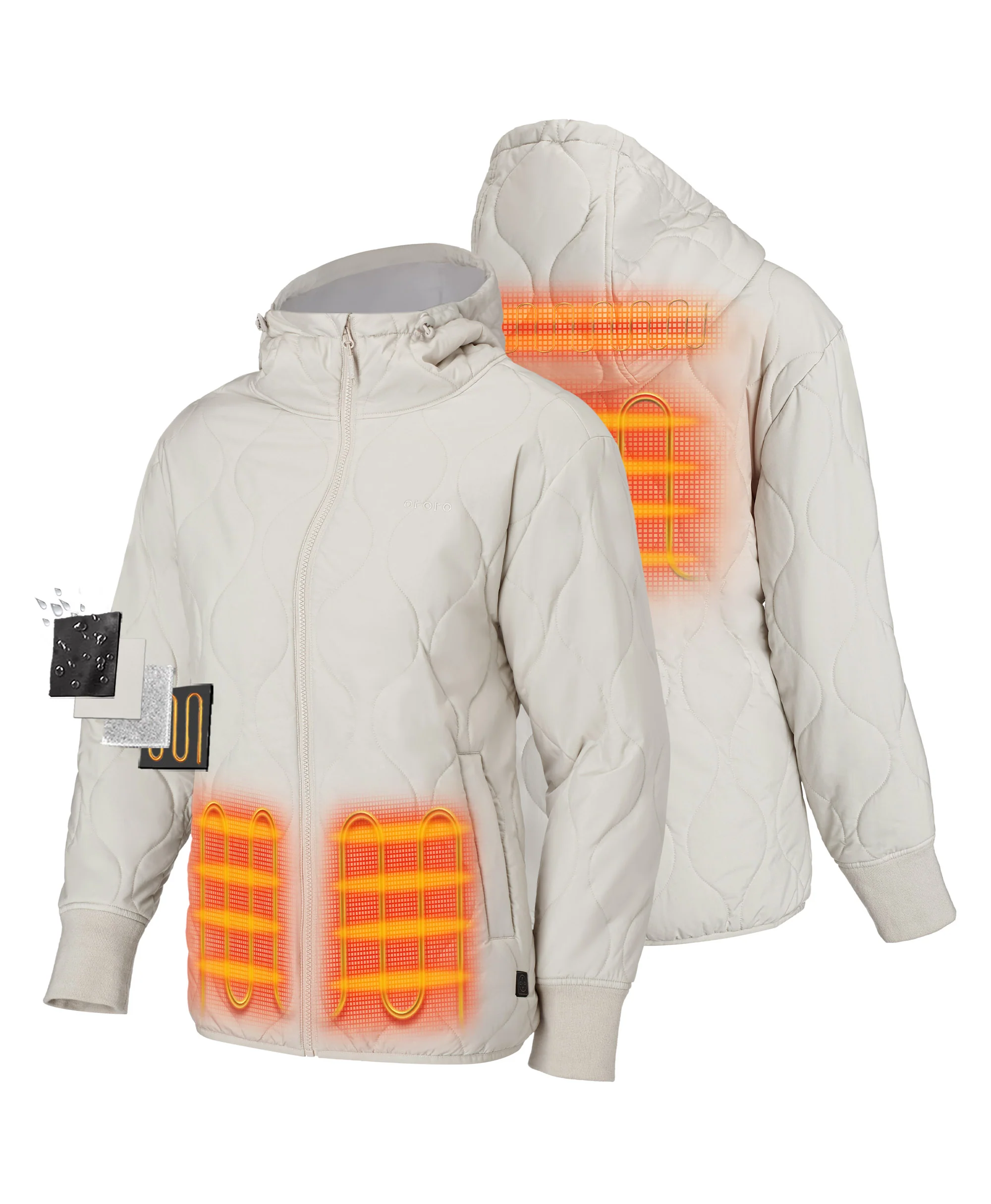 (Open-box) Stargazer Women's Heated Quilted Hoodie Jacket (Battery Set Not Included)