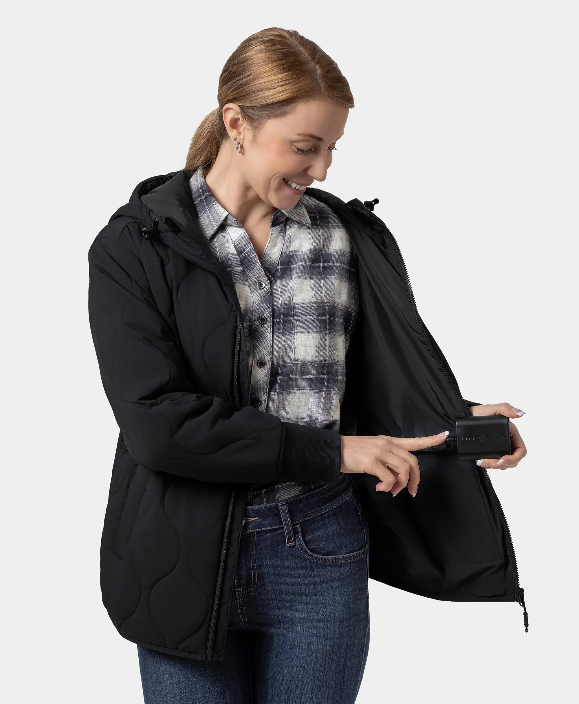 (Open-box) Stargazer Women's Heated Quilted Hoodie Jacket (Battery Set Not Included) - Image 17