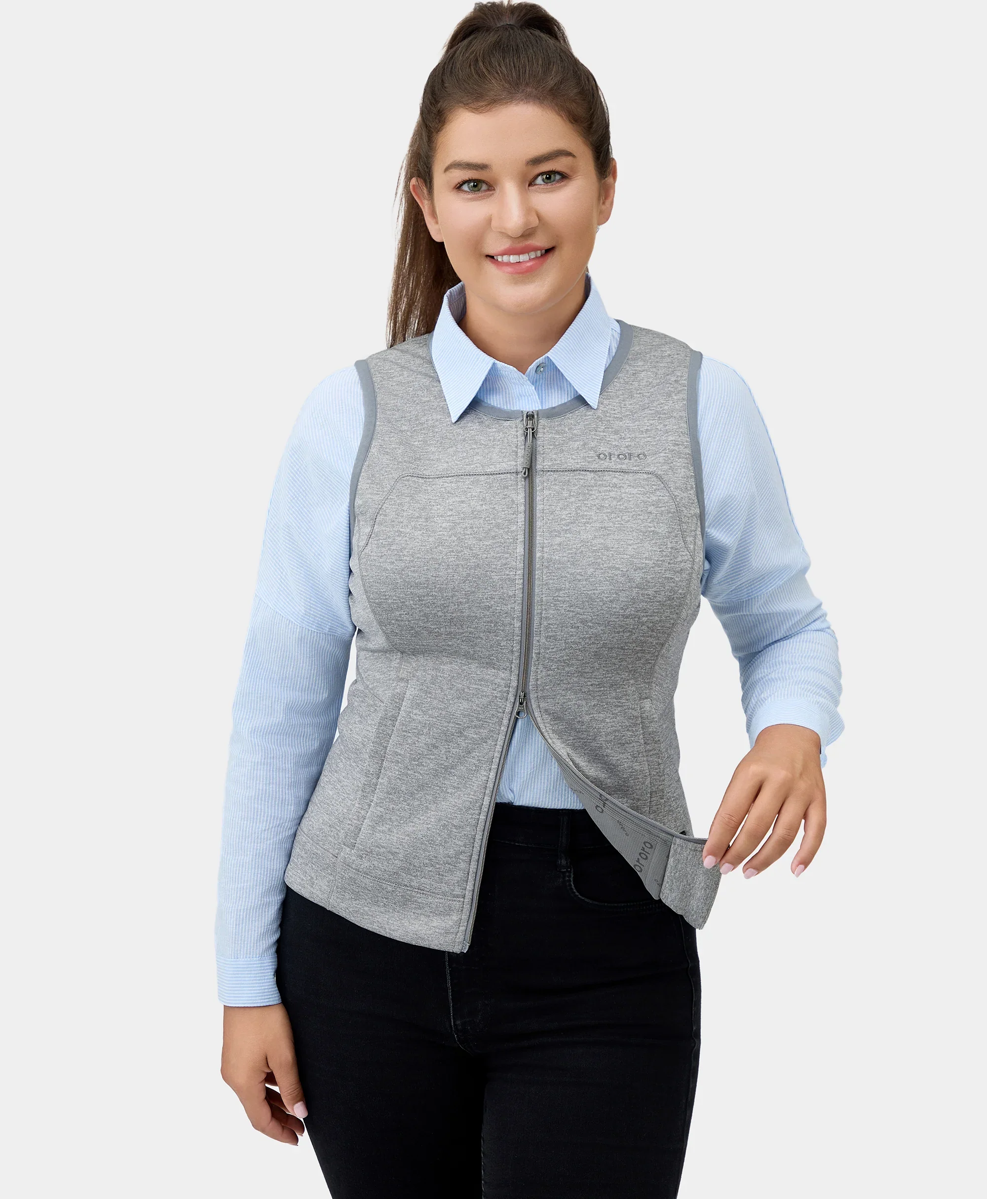 Suzanne Women's Heated Liner Vest - Gray (Final Sale) - Image 9