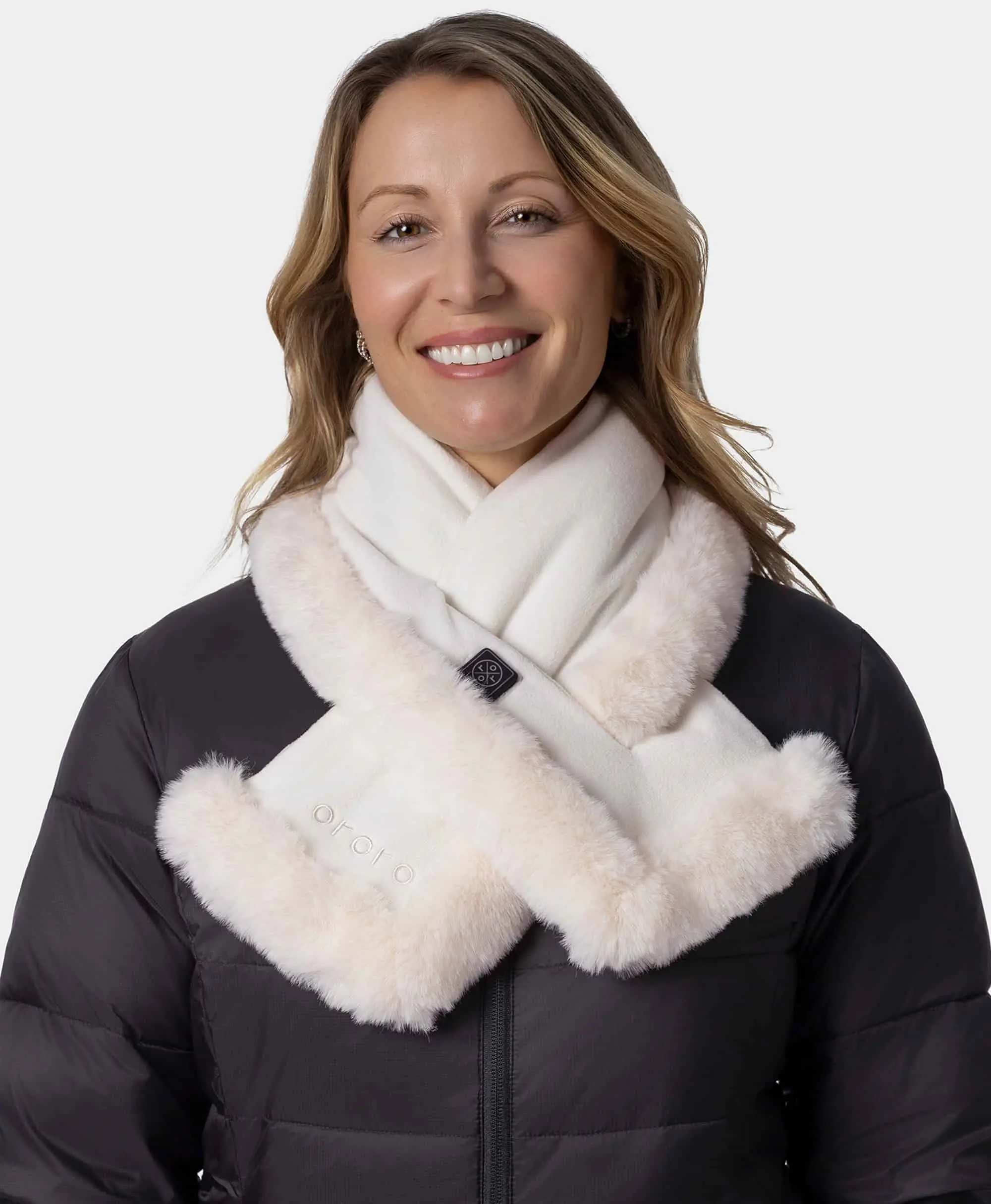 Queen Cove Unisex Heated Faux Fur Fleece Scarf - Image 16