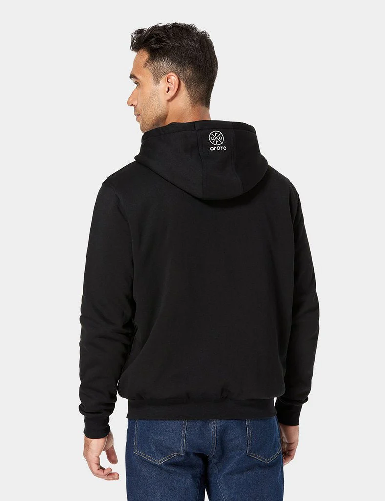 Unisex Heated Fleece Hoodie - Flecking Gray/Black (Apparel Only) - Image 15