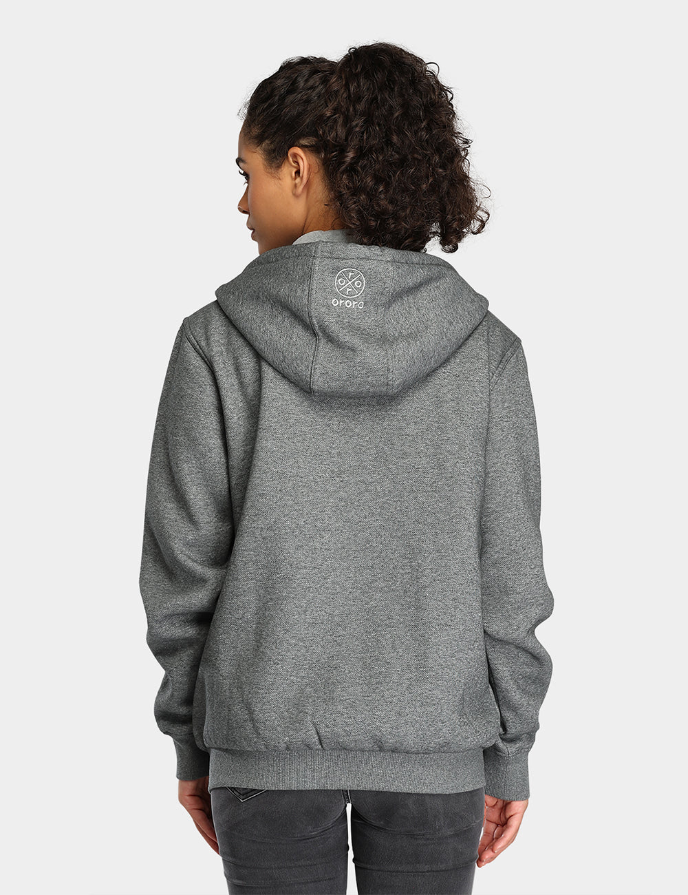Unisex Heated Fleece Hoodie - Flecking Gray/Black (Apparel Only) - Image 4