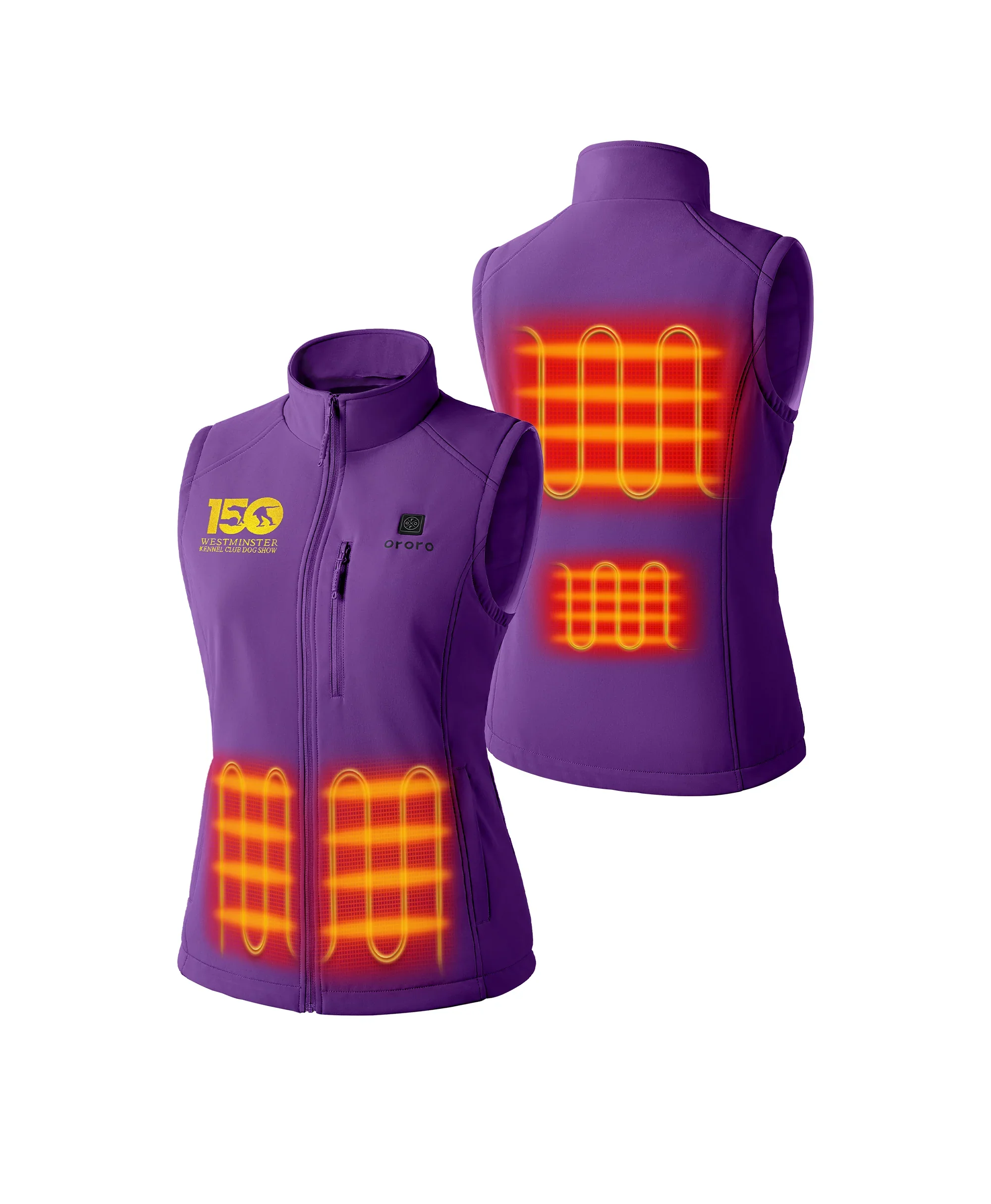 Women's 4-Zone Heated Softshell Vest (Purple) - WKC 150th Anniversary Edition - Image 2