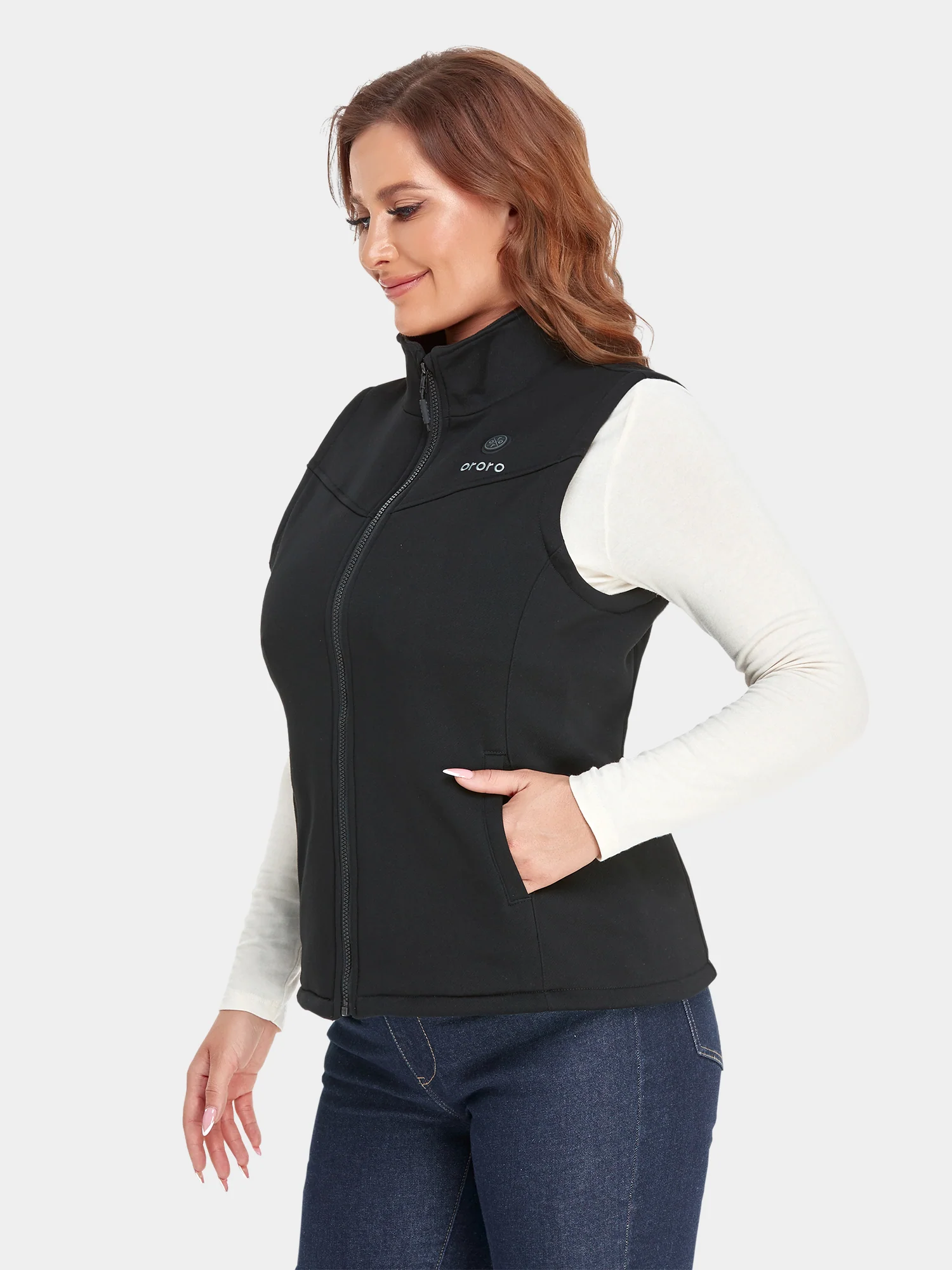 Women's Heated Fleece Vest - Black (Final Sale) - Image 6